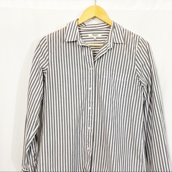 Madewell Striped Button Down Cotton Top - Picture 3 of 9